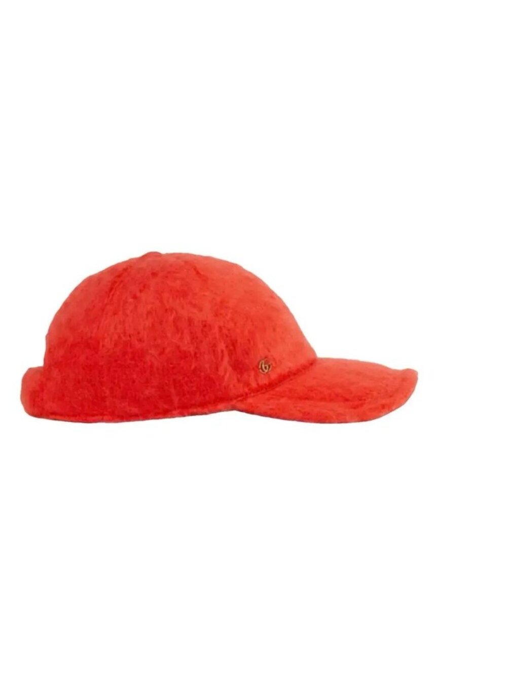 New Authentic Gucci GG Logo Mohair Orange Baseball Hat Size S